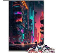 Puzzle da 1000 pezzi per adulti Neon Cities Puzzle impossibili per adulti Gioco interattivo per famiglie, Decorazione fai da te per la casa Sfida mentale Regalo Dimensioni 38x26cm