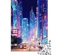 Puzzle Da 1000 Pezzi Per Adulti Neon City Lights Urban Nightscape Puzzle Antistress Giocattoli Difficili Regali Unici Per Compleanno E Natale 52x38cm/1000pcs