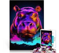 Puzzle da 1000 pezzi per adulti Neon Hippo Aiuta il cervello ad allenare i giocattoli che creano dipendenza per coltivare la pazienza Opera d'arte 38x26cm