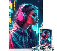 Puzzle da 1000 pezzi per adulti Neon Lofi Cyberpunk Giocattoli antistress Ottimi regali e giocattoli per giochi educativi Attività divertenti a casa Dimensioni 50x75cm