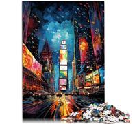 Puzzle da 1000 pezzi per adulti Neon-New York Times Square, 26 x 38 cm, adatto come decorazione da scrivania per adolescenti dai 14 anni in su
