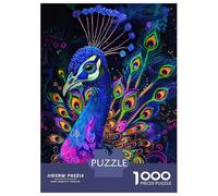 Puzzle Da 1000 Pezzi Per Adulti Neon Peacock Portrait Puzzle Giochi Rilassanti Decorazione Per La Casa Regali Unici Per Compleanno E Natale 70x50cm/1000pcs