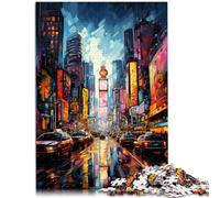 Puzzle da 1000 pezzi per adulti Neon Puzzle New York Times Square un'opera d'arte per adolescenti dai 14 anni in su, 26 x 38 cm