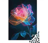 Puzzle Da 1000 Pezzi Per Adulti Neon Rose Wall Art Print Puzzle Antistress, Decorazione Per La Casa, Aiuta Ad Allenare Il Cervello 70x50cm/1000pcs