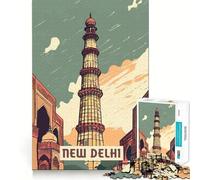 Puzzle da 1000 pezzi per adulti,New Delhi,Sharp Cut Art,sfida intelligente,gioco divertente per il tempo libero,decorazione natalizia da parete (50x75cm)