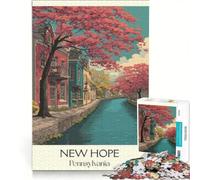 Puzzle da 1000 pezzi per adulti New Hope, PA | L'assemblaggio di modelli aiuta l'esercizio del cervello è ideale come regalo 75x50cm