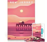 Puzzle da 1000 pezzi per adulti,New Jersey,taglio premium,divertente,stimolante per la mente,gioco rilassante,regalo di Natale tranquillo (50x75cm)