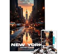 Puzzle da 1000 pezzi per adulti New York Manhattan strade sfida educativa gioco di velocità manuale rompicapo per ragazzi dai 14 anni in su (50x75cm)