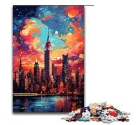 Puzzle da 1000 pezzi per adulti New York USA circondata da schizzi Tanti puzzle colorati giochi rilassanti per famiglie antistress sfida difficile 75x50 cm