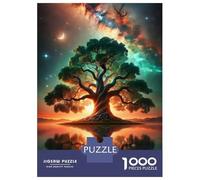 Puzzle Da 1000 Pezzi Per Adulti Night Sky Tree in Space Puzzle Per Adulti Gioco Rompicapo Analisi E Logica Per È Ideale Come Regalo 38x26cm/1000pcs
