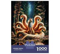 Puzzle Da 1000 Pezzi Per Adulti Nine-Tailed Fox in Forest Puzzle Per Adulti Gioco Per Famiglie Decorazione Da Parete Per Compleanno, Natale 38x26cm/1000pcs