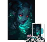 Puzzle da 1000 pezzi per adulti Ninfa acquatica mistica con occhi luminosi gioco impossibile gioco educativo sfida regalo divertente migliora la memoria (dimensioni 50x75cm)