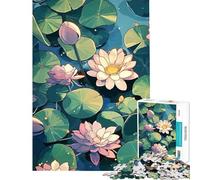 Puzzle da 1000 pezzi per adulti Ninfee in uno stagno gioco educativo regalo di compleanno divertimento in famiglia e serate di gioco (50x75cm)