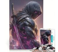 Puzzle da 1000 pezzi per adulti, ninja cyberpunk con spada luminosa, gioco interattivo, corsa di velocità manuale, con pezzi a incastro di forma casuale 50x75cm