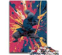 Puzzle da 1000 pezzi per adulti Ninja d'oro giapponese da 1000 pezzi per adulti, giocattoli educativi per l'apprendimento, giochi per famiglie, regali e compleanni unici (75x50cm)