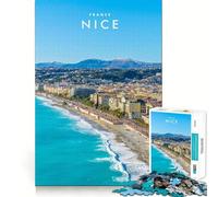 Puzzle da 1000 pezzi per adulti,Nizza,Francia Gioco divertente e stimolante per la mente Gioco casual per compleanni e occasioni speciali (38x52cm)