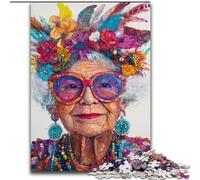 Puzzle da 1000 pezzi per adulti "Nonna Felice", puzzle impossibile per adulti 50X75cm, ideale come decorazione fai da te e come regalo rompicapo