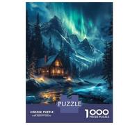 Puzzle Da 1000 Pezzi Per Adulti Nordic Nature Aurora Night Puzzle Per Adulti Gioco Rompicapo Vacanza A Casa Ammazza Il Tempo Aiuta Ad Allenare Il Cervello 38x26cm/1000pcs