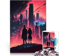 Puzzle da 1000 pezzi per adulti Notte della città cibernetica Riduzione dello stress interessante perché è ideale come regalo per tutta la famiglia 26x38cm