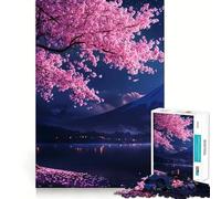 Puzzle da 1000 pezzi per adulti,Notte di fiori di ciliegio,gioco di precisione e divertente per sviluppare le capacità mentali,ideale per momenti di relax e come regalo di Natale (38x26cm)