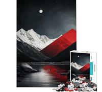 Puzzle da 1000 pezzi per adulti Notte di Montagna Rossa Gioco avvincente per coltivare la pazienza ideale per tutta la famiglia antistress e regalo di compleanno (dimensioni 38x52cm)
