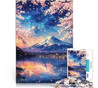 Puzzle da 1000 pezzi per adulti Notte di Sakura sul Monte Fuji Giocattoli di gioco impegnativi Giocattoli per la decorazione della casa 52x38cm
