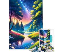 Puzzle da 1000 pezzi per adulti Notte magica nella foresta gioco avvincente per coltivare la pazienza gioco pratico decorazione per la casa regalo di compleanno (dimensioni 38x26cm)