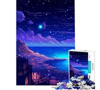 Puzzle da 1000 pezzi per adulti Notte Mediterranea Pixel Gioco Rilassante Giocattolo Avvincente per Coltivare la Pazienza Regalo di Compleanno per Divertimento in Famiglia (Dimensioni 38x26cm)