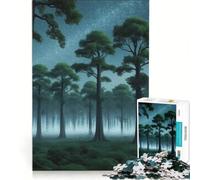 Puzzle da 1000 pezzi per adulti Notte mistica nella foresta gioco educativo migliora la memoria compleanno e Natale 38x26cm