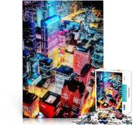 Puzzle da 1000 pezzi per adulti Notte nella città al neon Fatto di carta,per e da 14 anni in su Giocattoli antistress Attività divertenti da fare a casa, regali di compleanno, regali di viaggio。