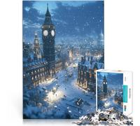 Puzzle da 1000 pezzi per adulti Notte nevosa di Londra Giocattolo educativo intellettuale decomprimente è ideale come regalo per tutta la famiglia 52x38cm