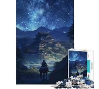 Puzzle da 1000 pezzi per adulti "Notte stellata al castello" Gioco avvincente per sviluppare la pazienza educativo con schema di assemblaggio Regalo di compleanno (dimensioni 75x50cm)