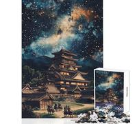 Puzzle da 1000 pezzi per adulti Notte stellata al castello Puzzle per adulti gioco rompicapo per migliorare la memoria attività divertente da fare a casa (dimensioni 50x75cm)