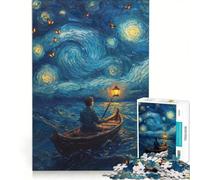 Puzzle da 1000 pezzi per adulti Notte stellata - Barcaiolo gioco interattivo antistress compleanno e Natale 50x75cm