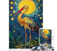 Puzzle da 1000 pezzi per adulti Notte stellata con cicogna Gioco rilassante per adulti ideale per migliorare la memoria perfetto per compleanni e Natale (dimensioni 38x26cm)