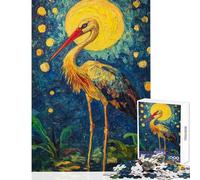 Puzzle da 1000 pezzi per adulti Notte stellata con cicogna Gioco rilassante per adulti ideale per migliorare la memoria perfetto per compleanni e Natale (dimensioni 50x75cm)