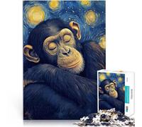 Puzzle da 1000 pezzi per adulti Notte stellata degli scimpanzé Giocattoli per l'intrattenimento in famiglia regali per amici e familiari 75x50cm