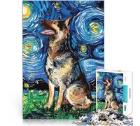 Puzzle da 1000 pezzi per adulti Notte stellata del cane Van Gogh giocattoli educativi per l'apprendimento Decorazione d'arte per la casa 38x52cm