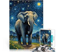 Puzzle da 1000 pezzi per adulti Notte stellata dell'elefante Giocattolo educativo per l'apprendimento perché è ideale come regalo per tutta la famiglia 50x70cm