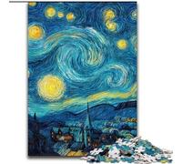 Puzzle da 1000 pezzi per adulti, Notte stellata di Van Gogh, in cartone per adolescenti e ragazzi, ideale come regalo di compleanno e per le feste, dimensioni 38x26cm
