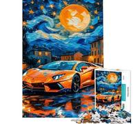 Puzzle da 1000 pezzi per adulti Notte stellata Lamborghini difficile e stimolante decorazione per la casa giocattolo educativo per ragazzi dai 14 anni in su (38x52cm)