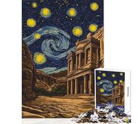 Puzzle da 1000 pezzi per adulti Notte stellata Petra Jordan gioco educativo ideale per le vacanze a casa per passare il tempo decorazione domestica giocattolo perfetto come regalo (75x50cm)