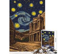 Puzzle da 1000 pezzi per adulti Notte stellata Petra Jordan gioco rilassante per tutta la famiglia giocattolo decorativo per la casa stimolante per il cervello (38x26cm)