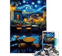 Puzzle da 1000 pezzi per adulti Notte stellata Terrazza del caffè Puzzle da 1000 pezzi antistress donne (75x50cm)