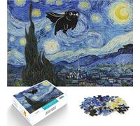 Puzzle da 1000 pezzi per adulti Notte stellata Van Gogh Super Pug Giochi Giocattoli Regalo Lista dei desideri con Babbo Natale 38x26cm