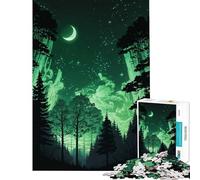 Puzzle da 1000 pezzi per adulti "Notti nella foresta verde" - Gioco avvincente per coltivare la pazienza attività educative per tutta la famiglia opera d'arte regalo (Dimensioni 38x26cm)