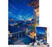 Puzzle da 1000 pezzi per adulti Notti tranquille in città Giocattoli antistress Regali per donne Uomini Gioco impossibile Difficile e sfida Dimensioni 38x26cm