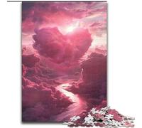 Puzzle da 1000 pezzi per adulti, Nuvole d'amore colorate in legno, regalo perfetto per bambini dai 14 anni in su, 50x75cm, gioco rompicapo per adolescenti, regalo perfetto per le feste