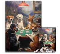 Puzzle da 1000 pezzi per adulti o famiglie, cane che gioca a poker, puzzle in cartone, divertimento per famiglie, regali di compleanno unici per ragazzi dai 14 anni in su, 26x38cm