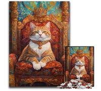 Puzzle da 1000 pezzi per adulti o famiglie, Cat King, puzzle in legno difficili e impegnativi, ottimi regali e giocattoli per bambini dai 14 anni in su, 50x75cm